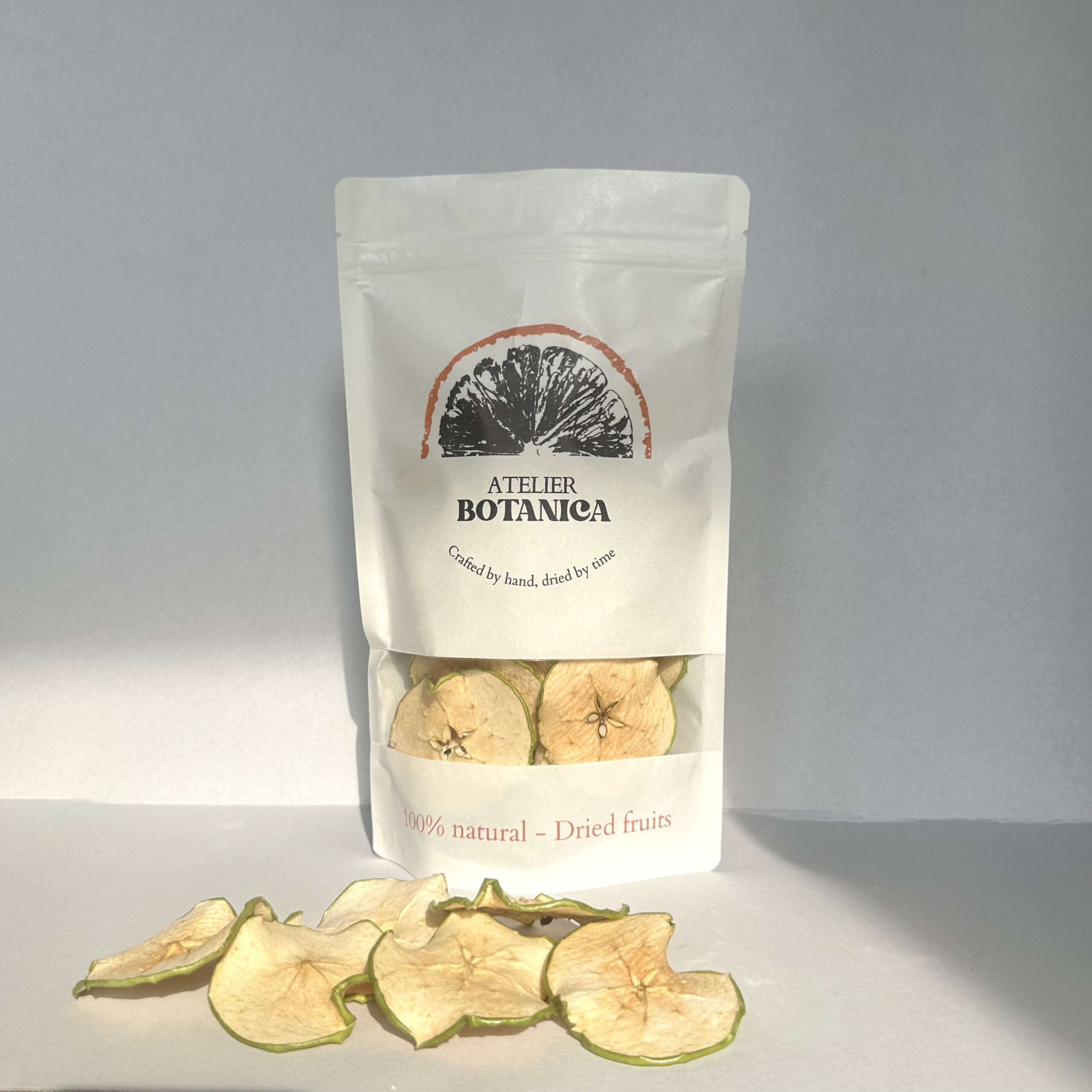 gedroogde appel schijfjes in pouch verpakking